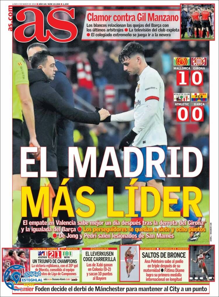 روزنامه ورزشی ۀ اس دوشنبه 14 اسفند 1402 