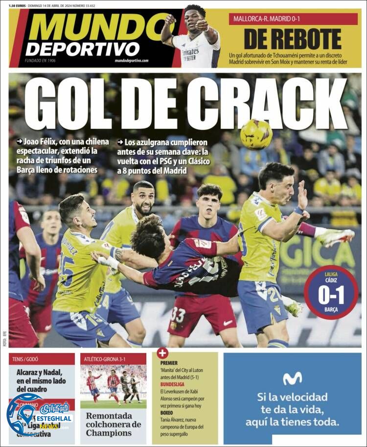 روزنامه ورزشی موندو دپورتیوو یکشنبه 26 فروردین 1403 