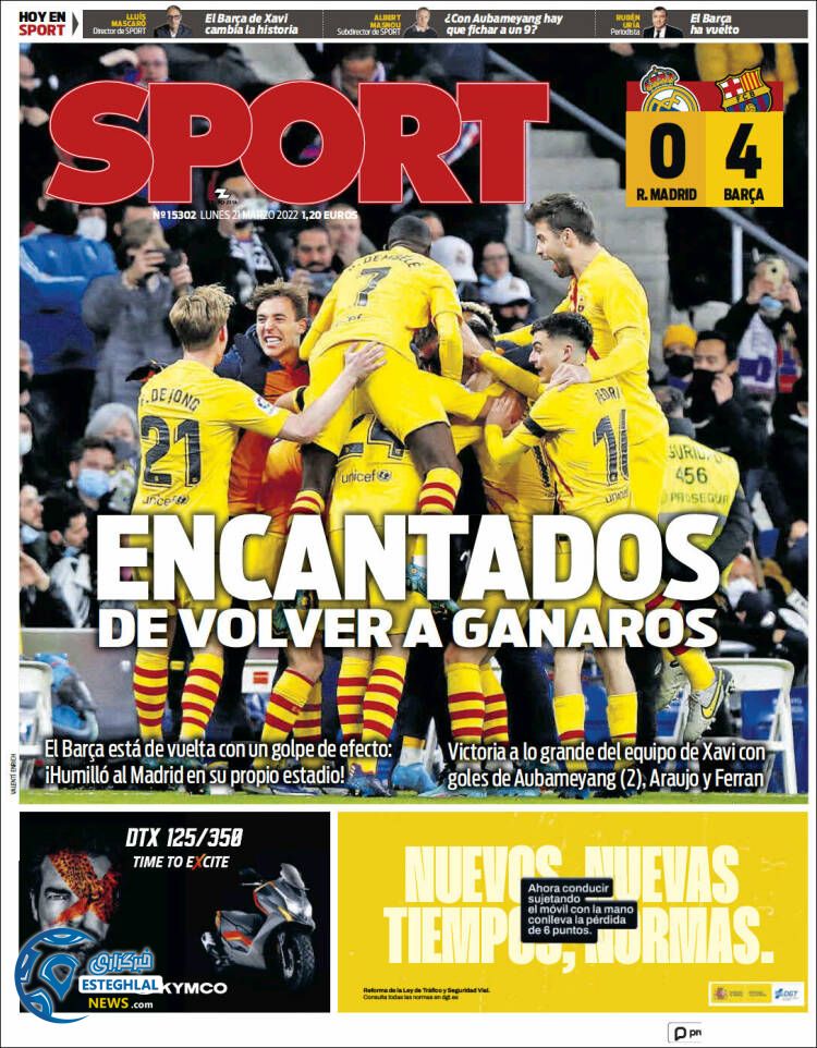 روزنامه ورزشی اسپورت دوشنبه 1 فروردین 1401