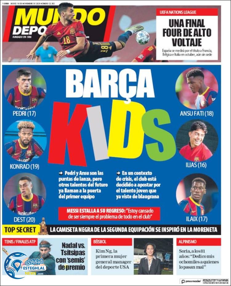 روزنامه ورزشی موندو دپورتیوو پنجشنبه 29 آبان 1399