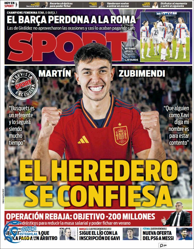 روزنامه ورزشی اسپورت چهارشنبه 2 فروردین 1402 