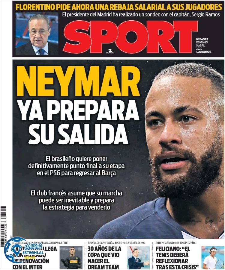 روزنامه ورزشی اسپورت یکشنبه 17 فروردین 1399