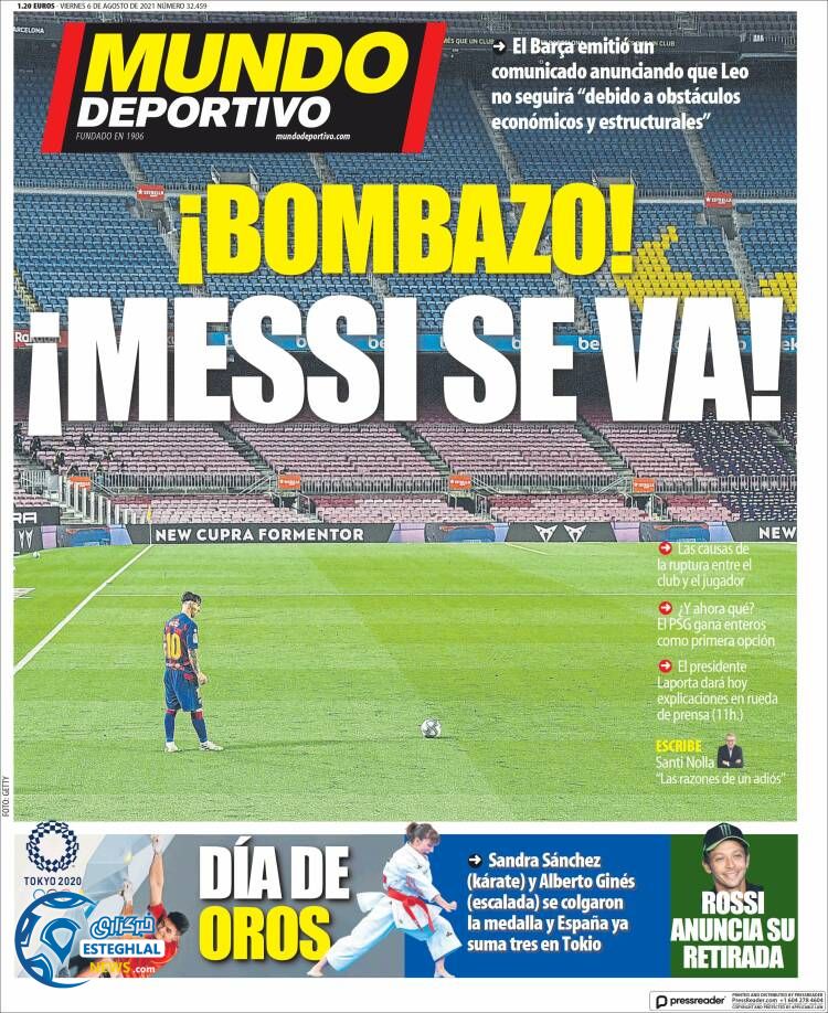 روزنامه ورزشی موندو دپورتیوو جمعه 15 مرداد 1400