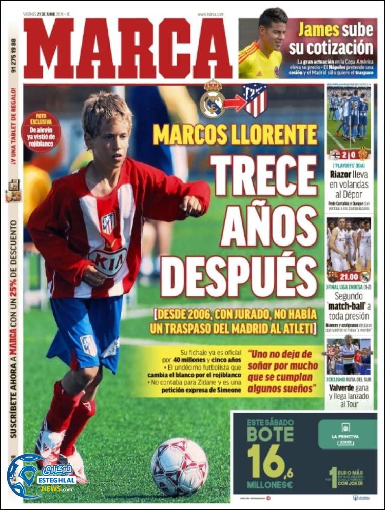 روزنامه ورزشی مارکا جمعه 31 خرداد 1398