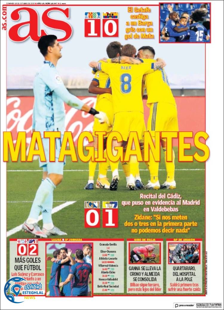 روزنامه ورزشی آاس یکشنبه 27 مهر 1399