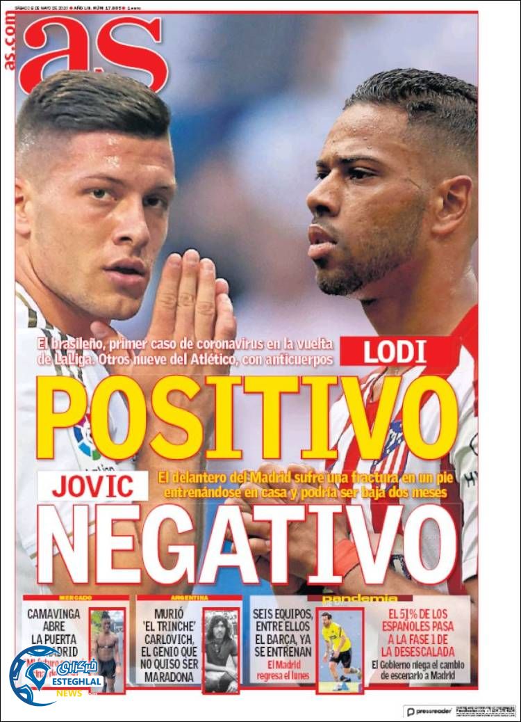 روزنامه ورزشی آاس شنبه 20 اردیبهشت 1399