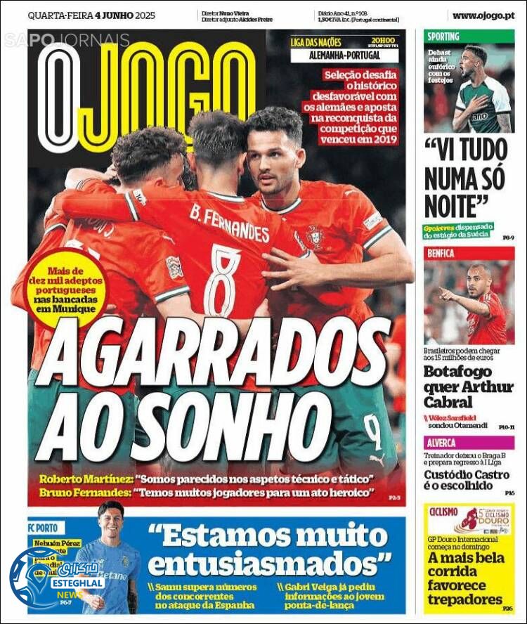 روزنامه  ورزشی اوجوگو چهارشنبه 14 خرداد 1404 