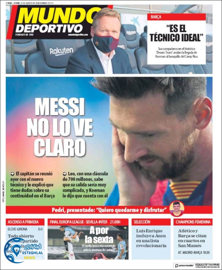 روزنامه ورزشی موندو دپورتیوو جمعه 31 مرداد 1399