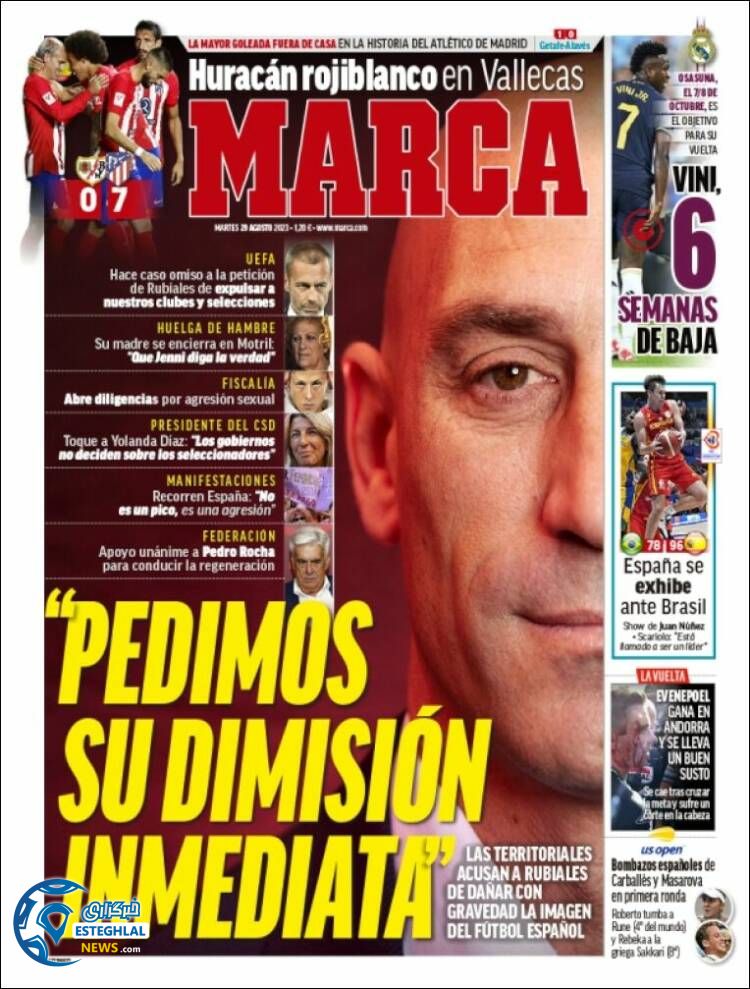 روزنامه ورزشی مارکا سه شنبه 7 شهریور 1402