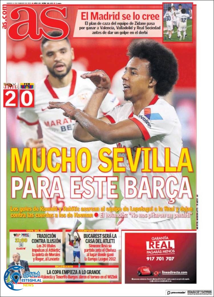 روزنامه ورزشی آاس پنجشنبه 23 بهمن 1399