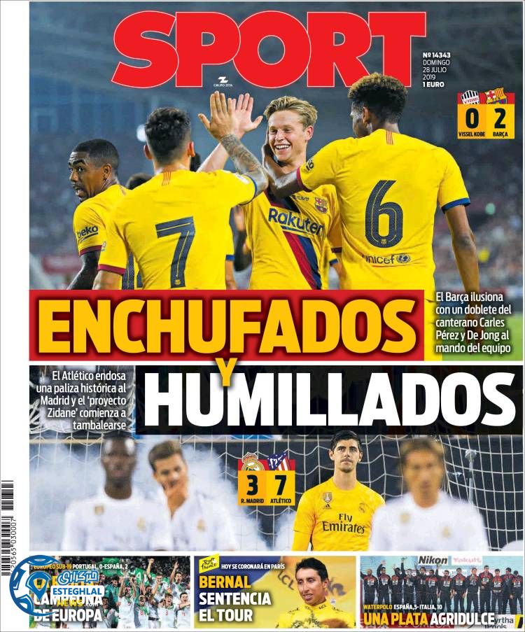 روزنامه ورزشی اسپورت یکشنبه 6 مرداد 1398