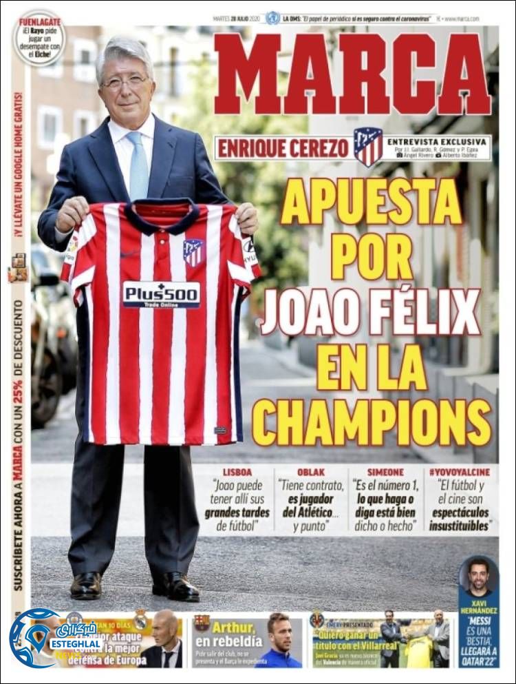 روزنامه ورزشی مارکا سه شنبه 7 مرداد 1399