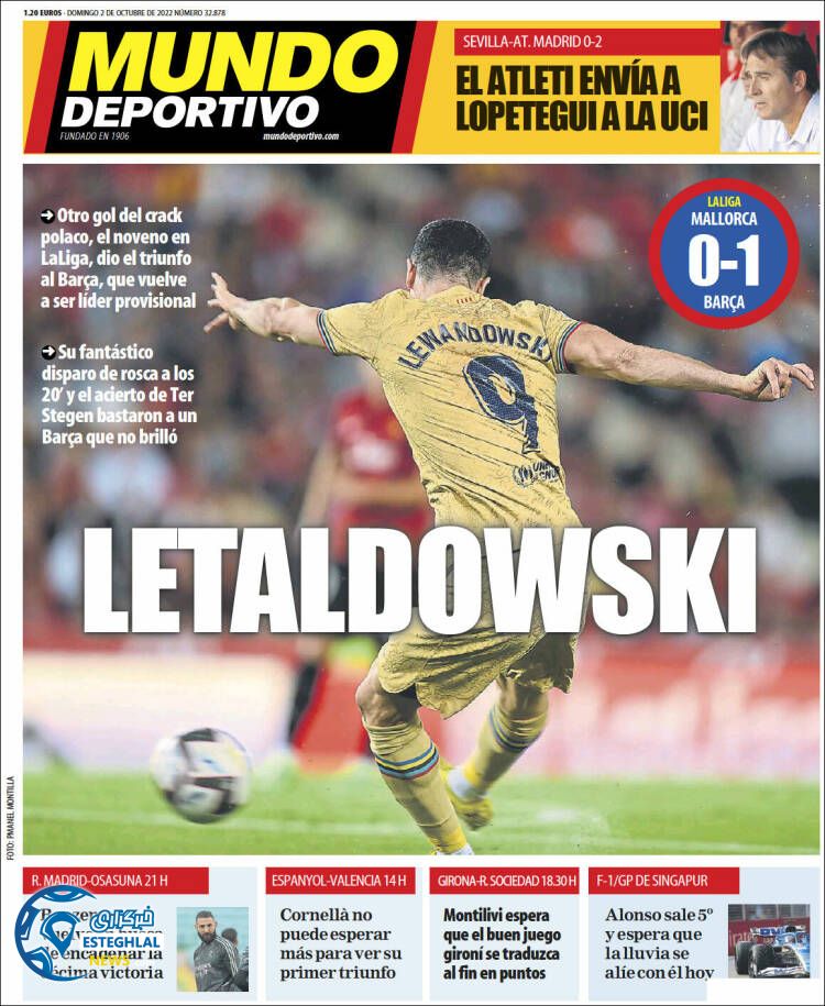 روزنامه ورزشی موندو دپورتیوو یکشنبه 10 مهر 1401 