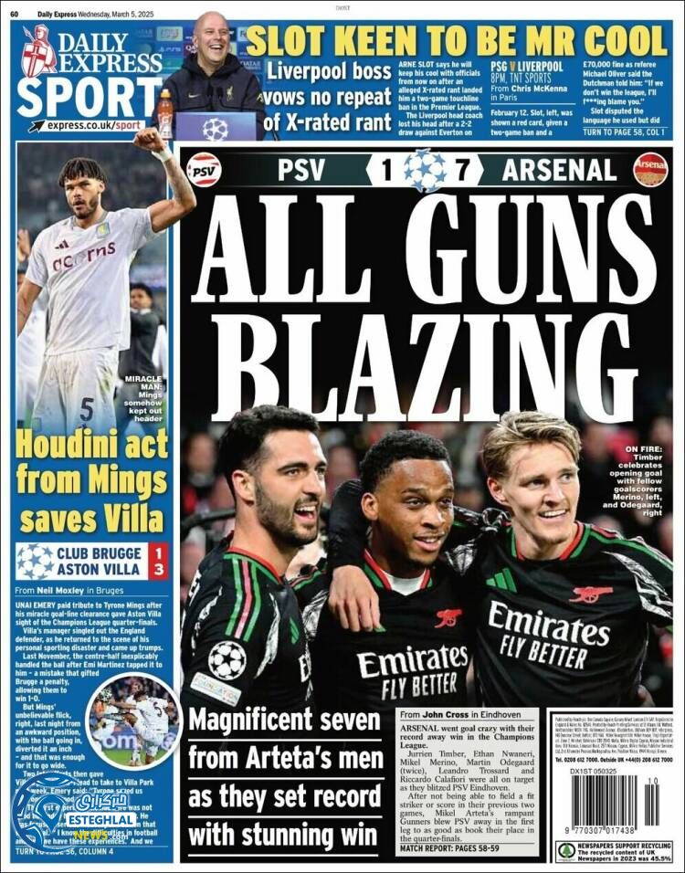 روزنامه ورزشی اکسپرس اسپورت چهارشنبه 15 اسفند 1403 