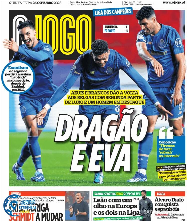 روزنامه ورزشی اوجوگو پنجشنبه 4 آبان 1402