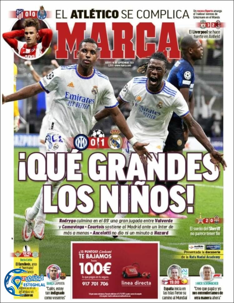 روزنامه ورزشی مارکا پنجشنبه 25 شهریور 1400