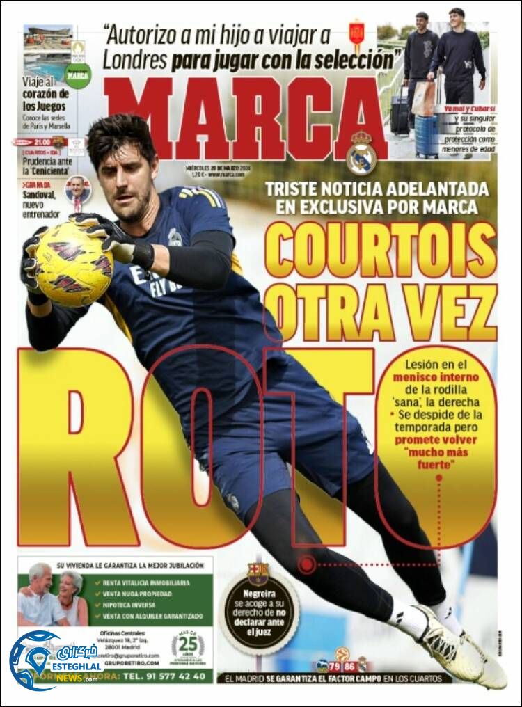 روزنامه  ورزشی مارکا چهارشنبه 1 فروردین 1403 