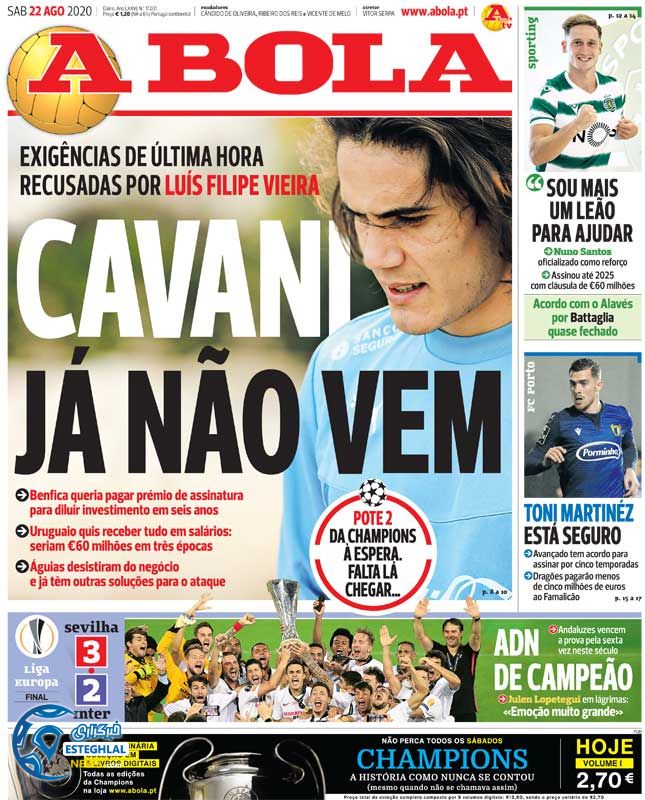 روزنامه ورزشی آبولا شنبه 1 شهریور 1399