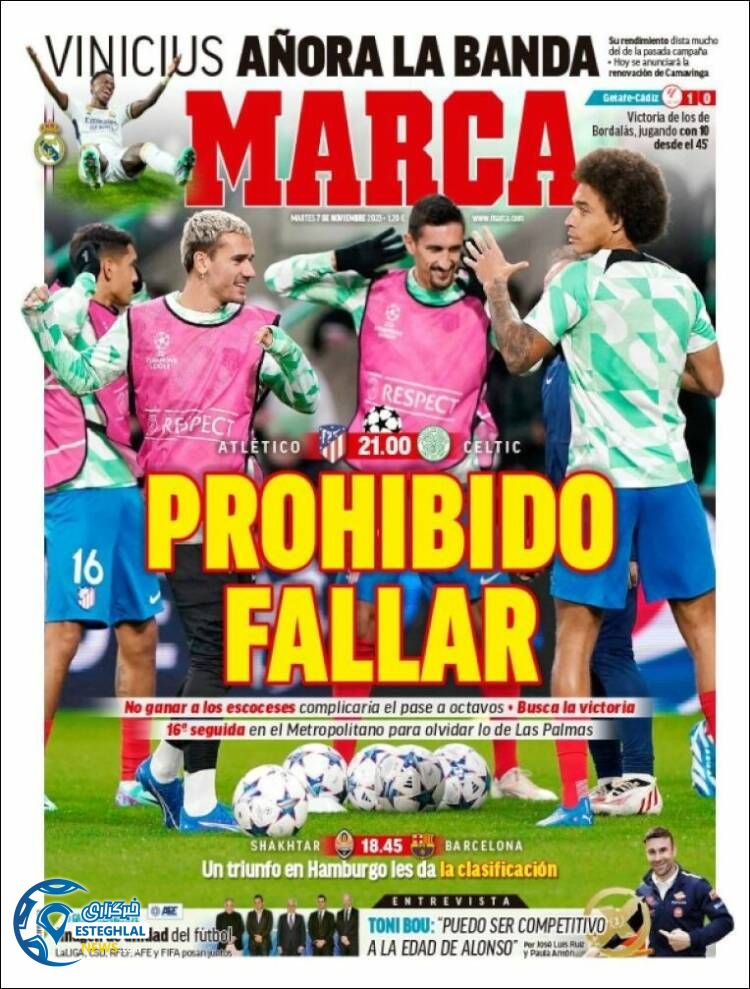 روزنامه ورزشی مارکا سه شنبه 16 آبان 1402 