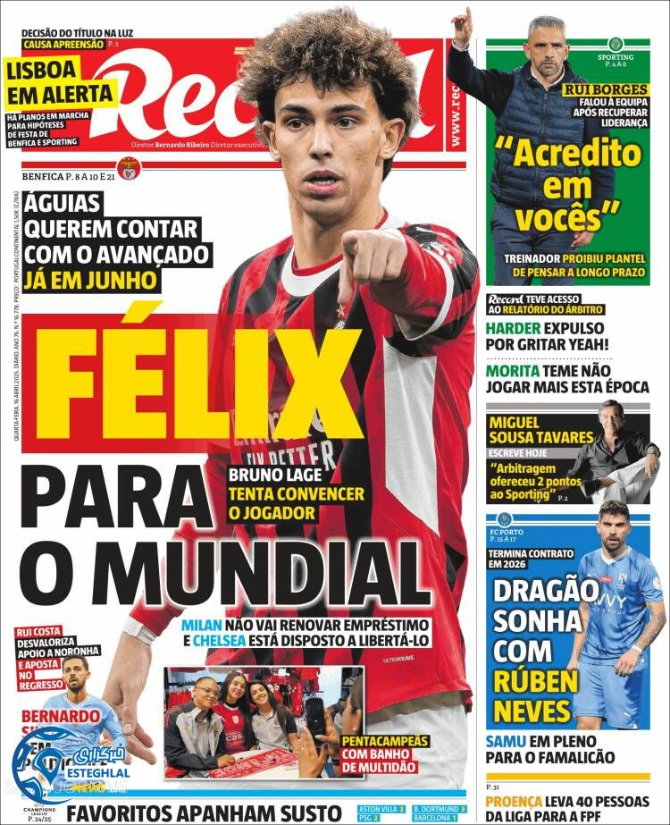 روزنامه  ورزشی رکورد چهارشنبه 27 فروردین 1404 