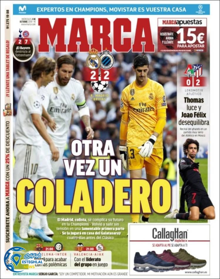 روزنامه ورزشی مارکا چهارشنبه 10 مهر 1398