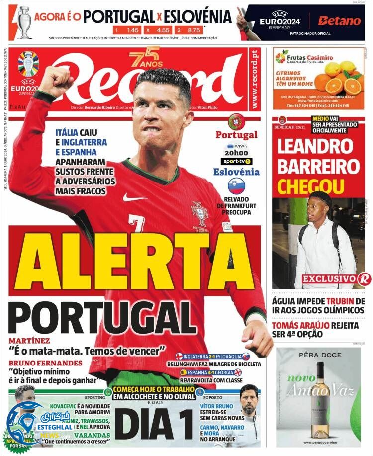 روزنامه ورزشی رکورد دوشنبه 11 تیر 1403 