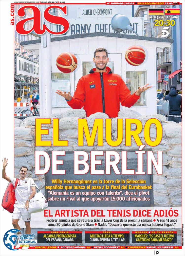 روزنامه ورزشی آ اس جمعه 25 شهریور 1401 