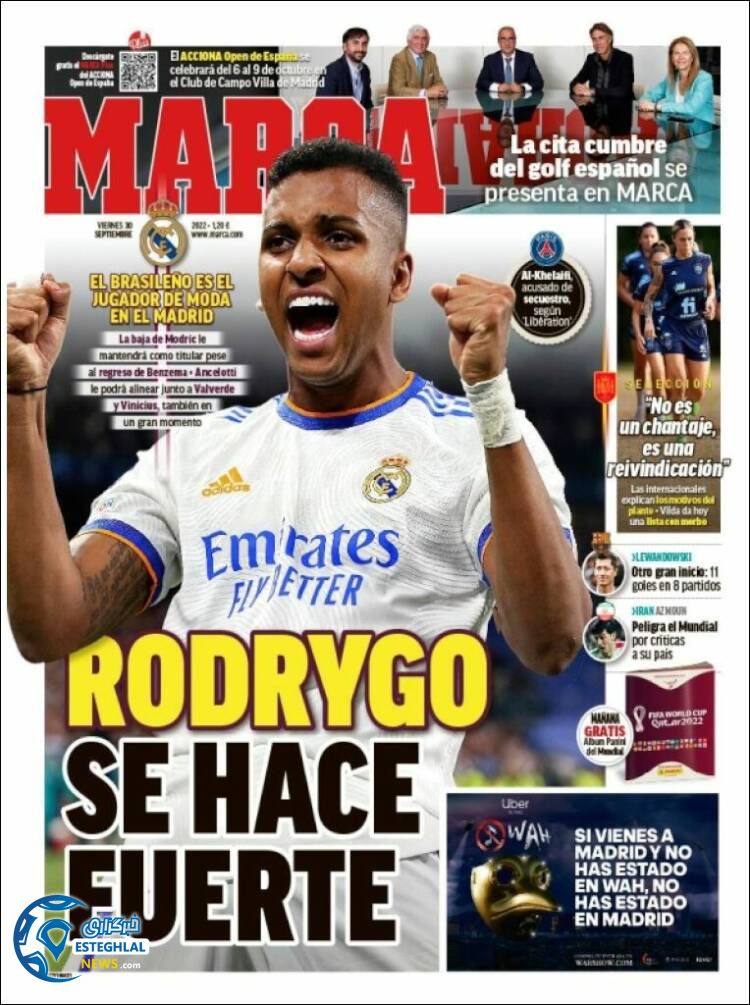 روزنامه ورزشی مارکا جمعه 8 مهر 1401 