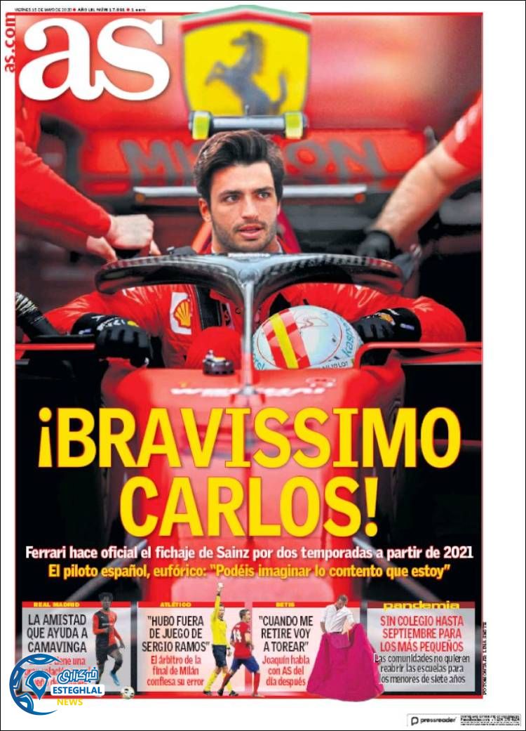 روزنامه ورزشی آاس جمعه 26 اردیبهشت 1399