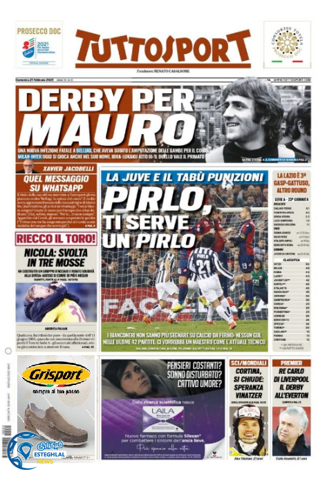 روزنامه ورزشی توتو اسپورت یکشنبه 3 اسفند 1399