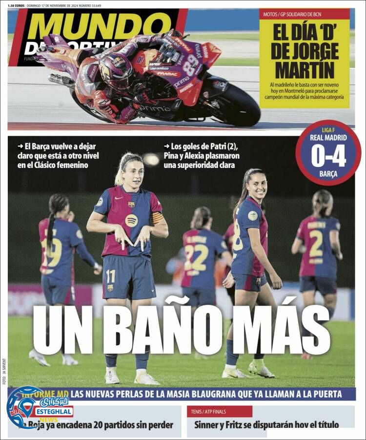 روزنامه ورزشی موندو دپورتیوو  یکشنبه 27 آبان 1403 