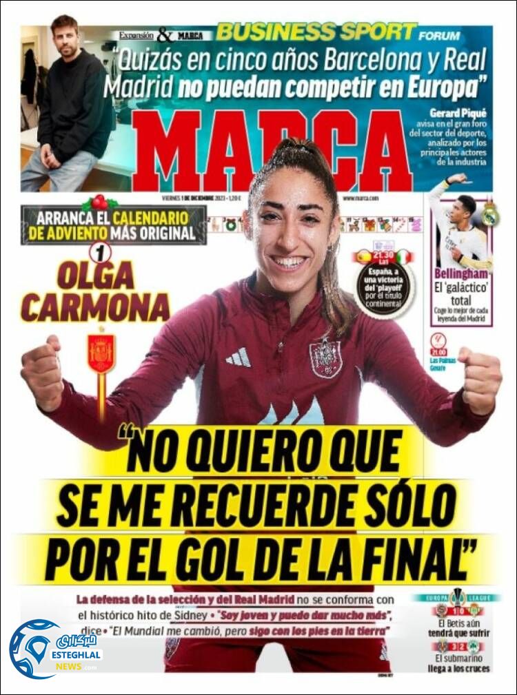 روزنامه ورزشی مارکا جمعه 10 آذر 1402 