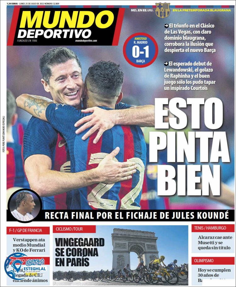 روزنامه ورزشی  موندو دپورتیوو دوشنبه 3 مرداد 1401 