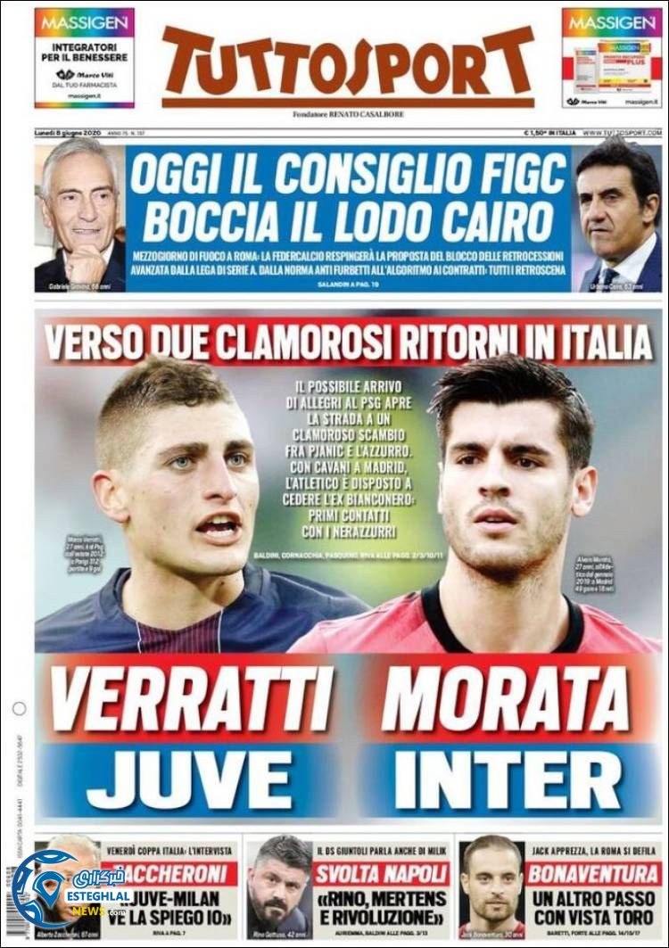 روزنامه ورزشی توتو اسپورت دوشنبه 19 خرداد 1399