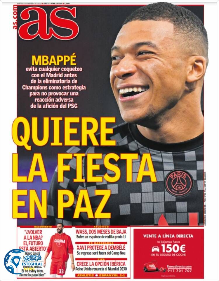 روزنامه ورزشی آ اس سه شنبه 19 بهمن 1400