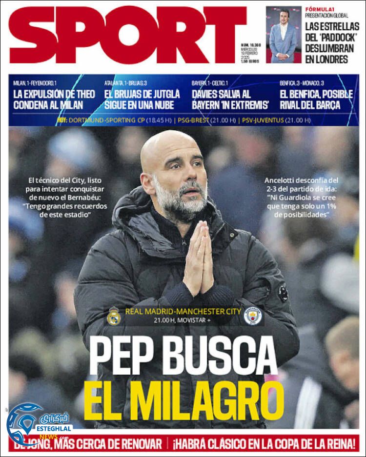 روزنامه  ورزشی اسپورت چهارشنبه 1 اسفند 1403 