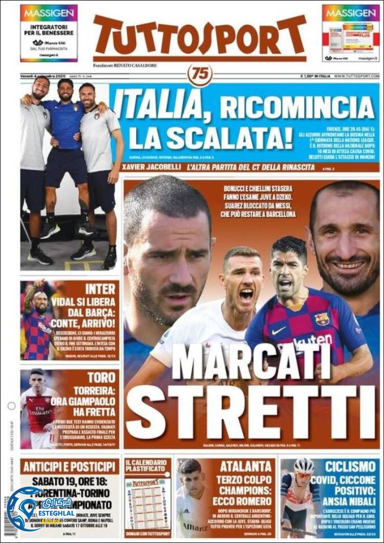 روزنامه ورزشی توتو اسپورت جمعه 14 شهریور 1399