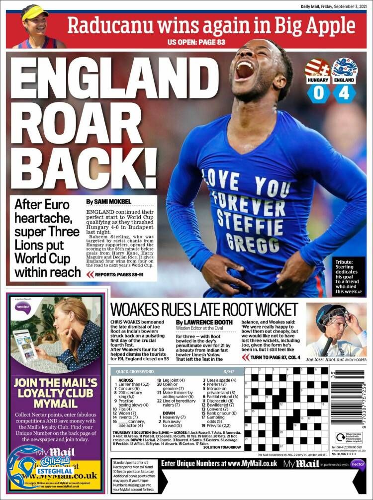 روزنامه ورزشی مایل اسپورت جمعه 12 شهریور 1400