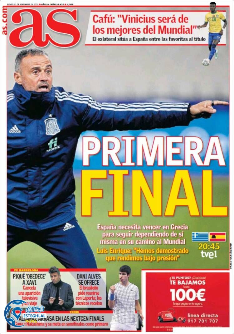 روزنامه ورزشی آ اس پنجشنبه 20 آبان 1400