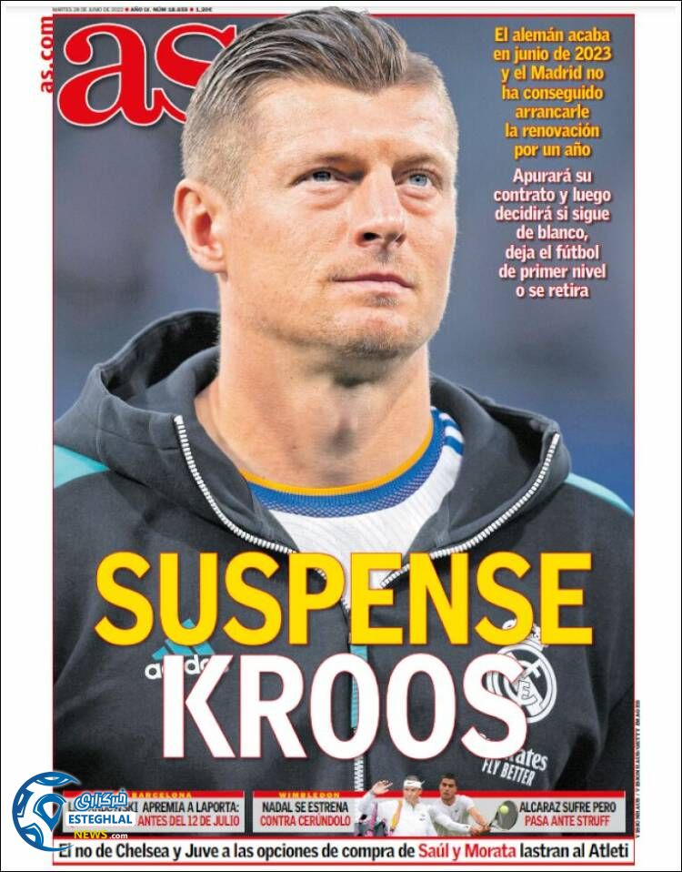 روزنامه ورزشی آ اس سه شنبه 7 تیر 1401