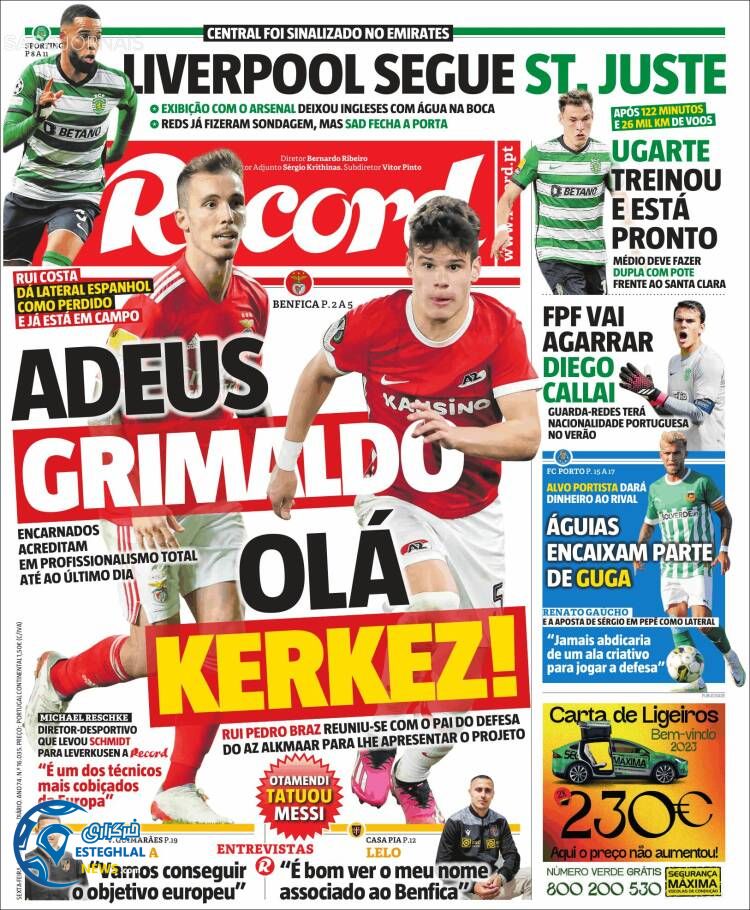 روزنامه ورزشی رکورد جمعه 11 فروردین 1402