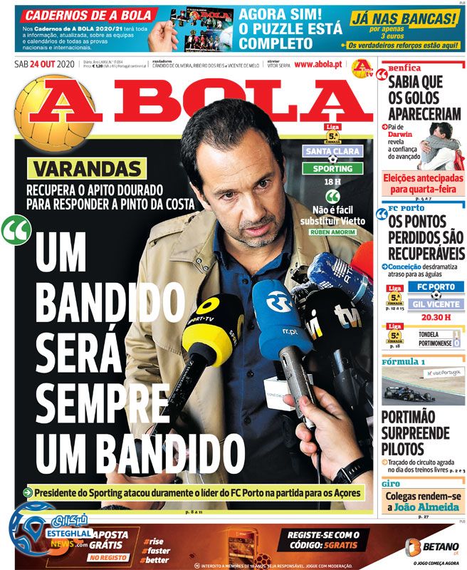 روزنامه ورزشی آبولا شنبه 3 آبان 1399