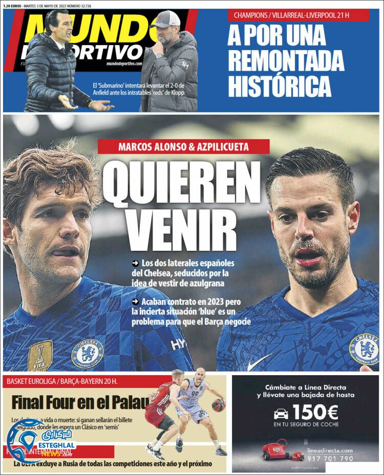 روزنامه ورزشی موندو دپورتیوو سه شنبه 13 اردیبهشت 1401