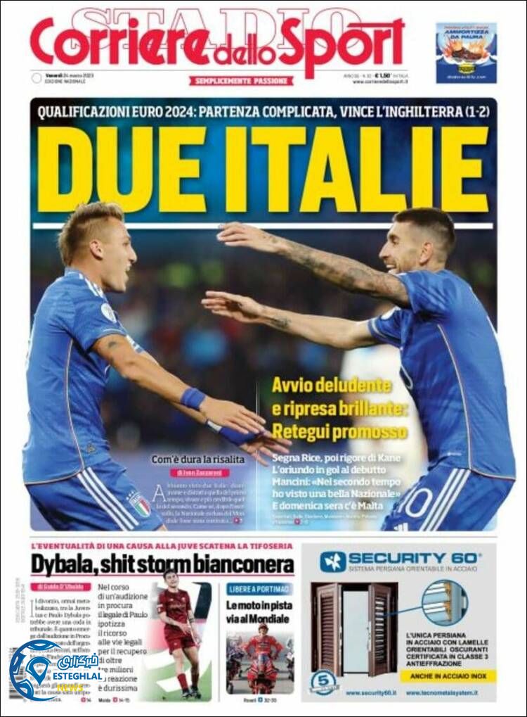 روزنامه ورزشی کوریره دلو اسپورت جمعه 4 فروردین 1402 