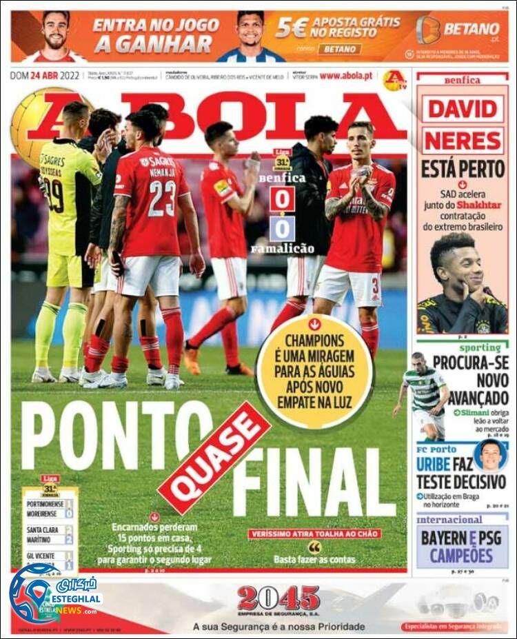 روزنامه ورزشی آبولا یکشنبه 4 اردیبهشت 1401