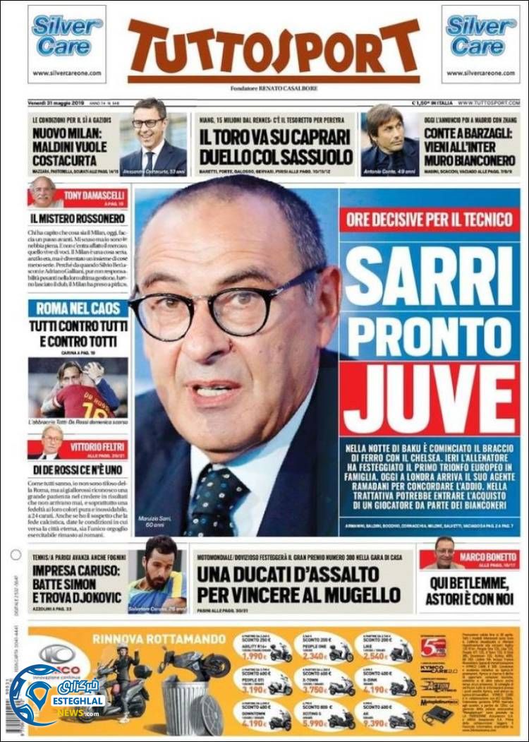 روزنامه ورزشی توتو اسپورت جمعه 10 خرداد 1398