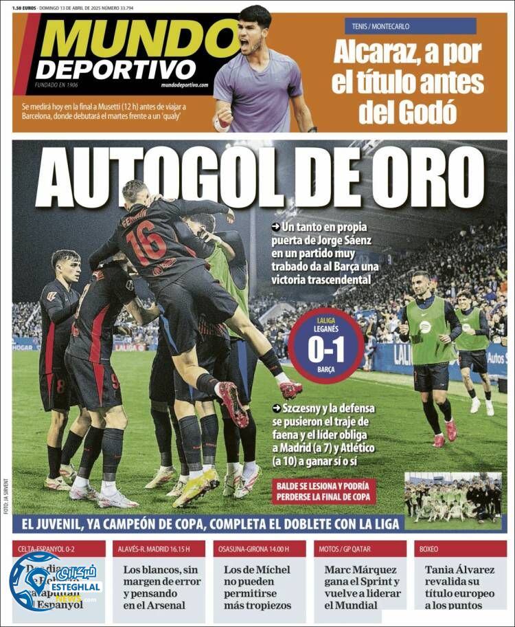 روزنامه ورزشی موندو دپورتیوو یکشنبه 24 فروردین 1404   