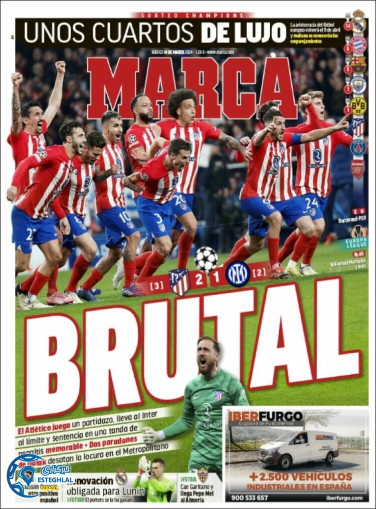 روزنامه  ورزشی مارکا پنجشنبه 24 اسفند 1402 