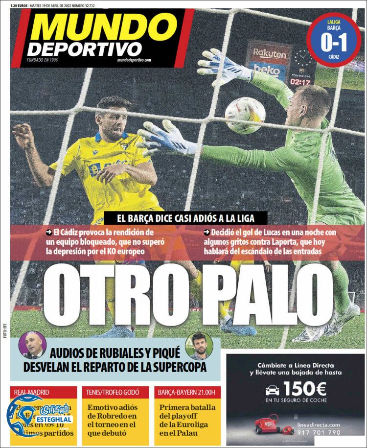 روزنامه ورزشی موندو دپورتیوو سه شنبه 30 فروردین 1401