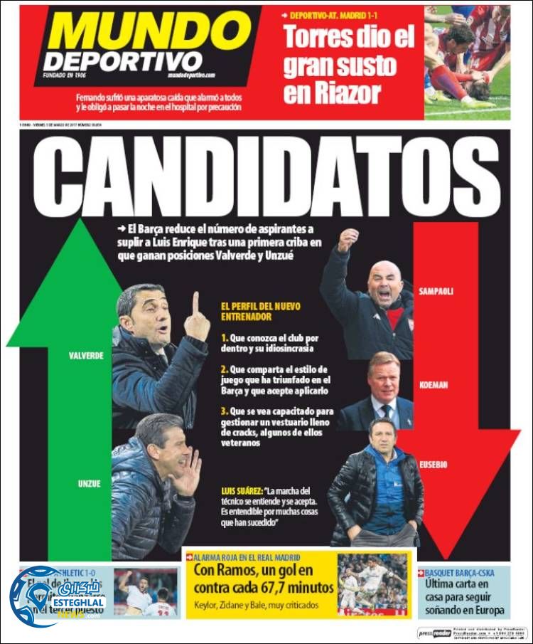 گیشه روزنامه های ورزشی جهان 13 اسفند